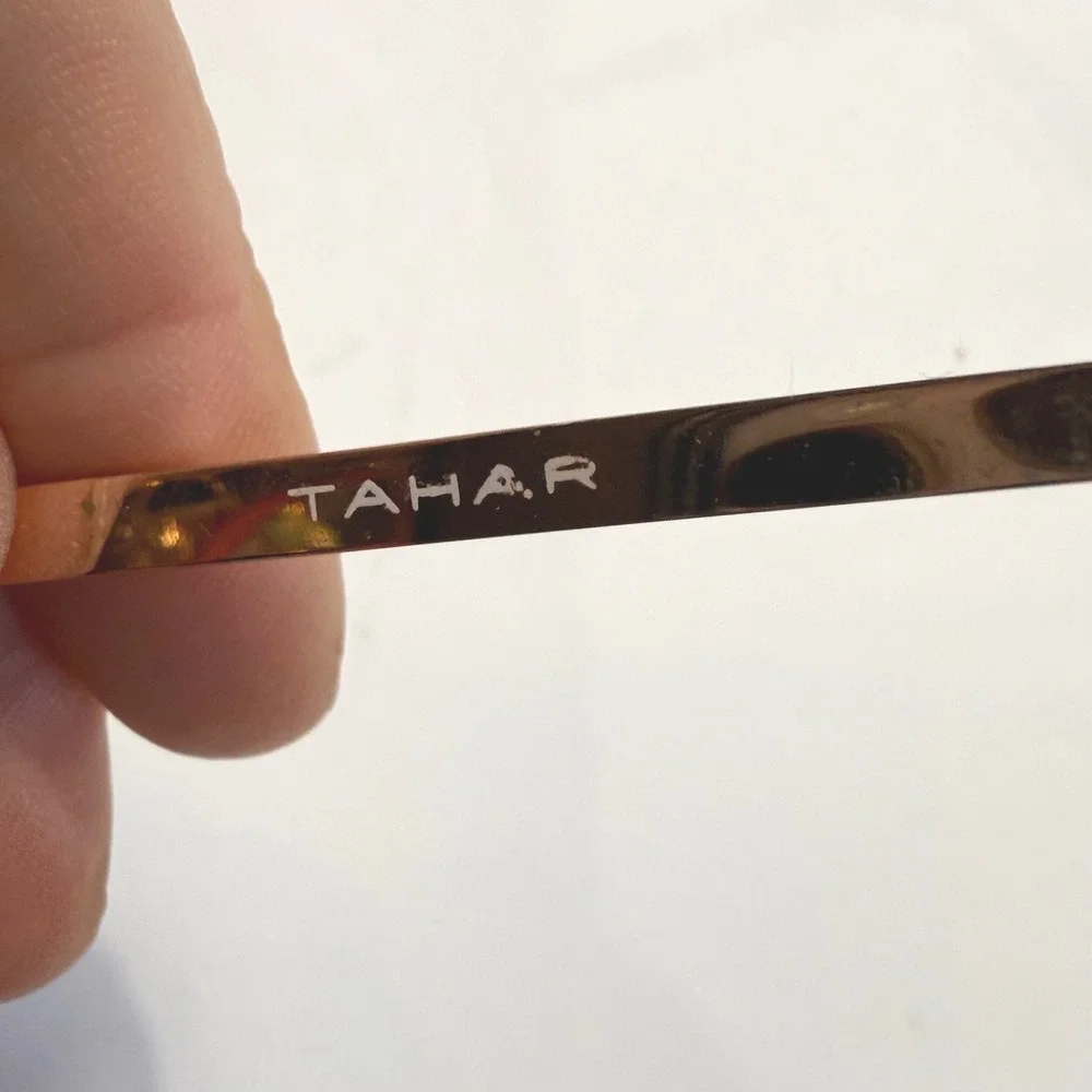 Tahari Womens Oversized Butterfly Sunglasses Rose Gold Frame Brown Lens Red Tips